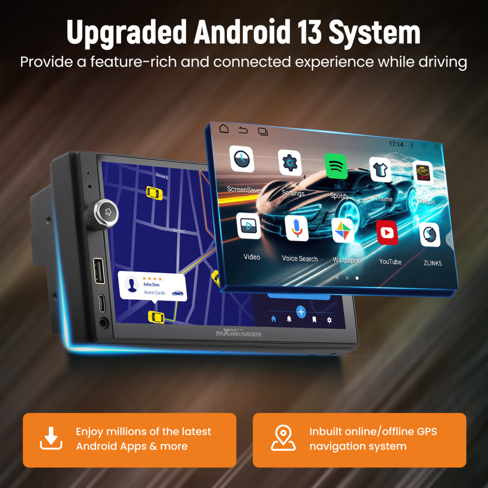 7 2Din Android 13 Car Radio Stereo GPS Player Quad-Core Universal 2G+32G