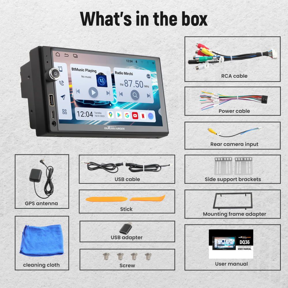 7 2Din Android 13 Car Radio Stereo GPS Player Quad-Core Universal 2G+32G