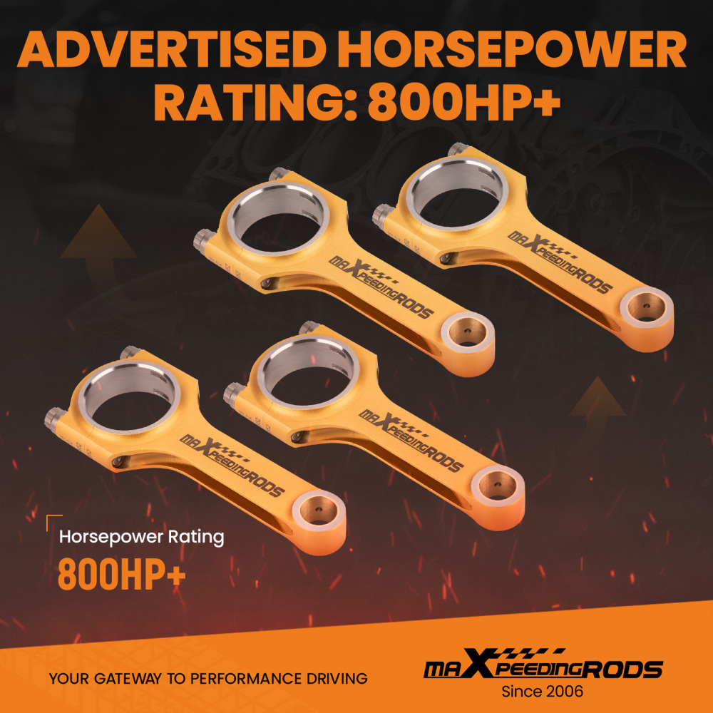 Titanized Connecting Rods compatible for VW Golf MK4 Gti 1.8T compatible for Audi S3 A3 A4 A6 TT 144mm