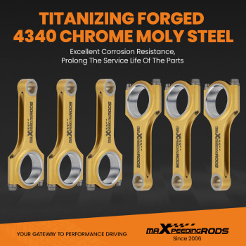 6x Titanizing Connecting Rod Rods compatible for VW Audi TT 8N3 Coupe 3.2 24V VR6 6.457