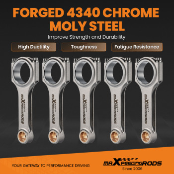 5x Forged Connecting Rods + ARP Bolts compatible for Volvo 850 C70 V70 S60 S70 2.3 T5 R AWD