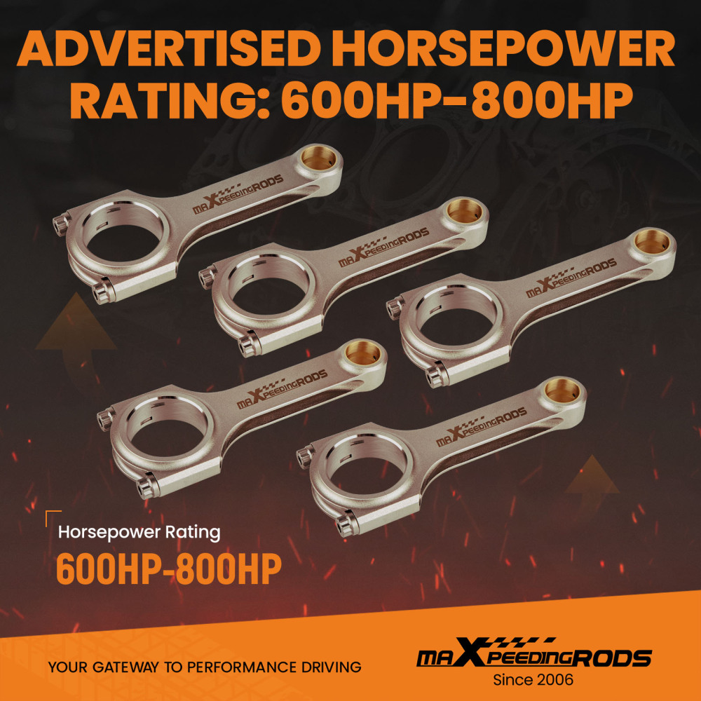 5 Pcs Connecting Rods compatible for Volvo 850 1999 C70 Coupe 2.3L Turbo (B5234T) H-Beam