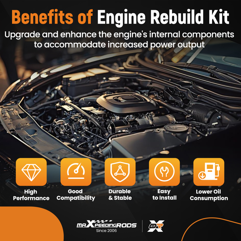 G4KJ Engine Pistons Gasket Overhaul Rebuild Kit Conrods Set compatible for HYUNDAI KIA 2.4L