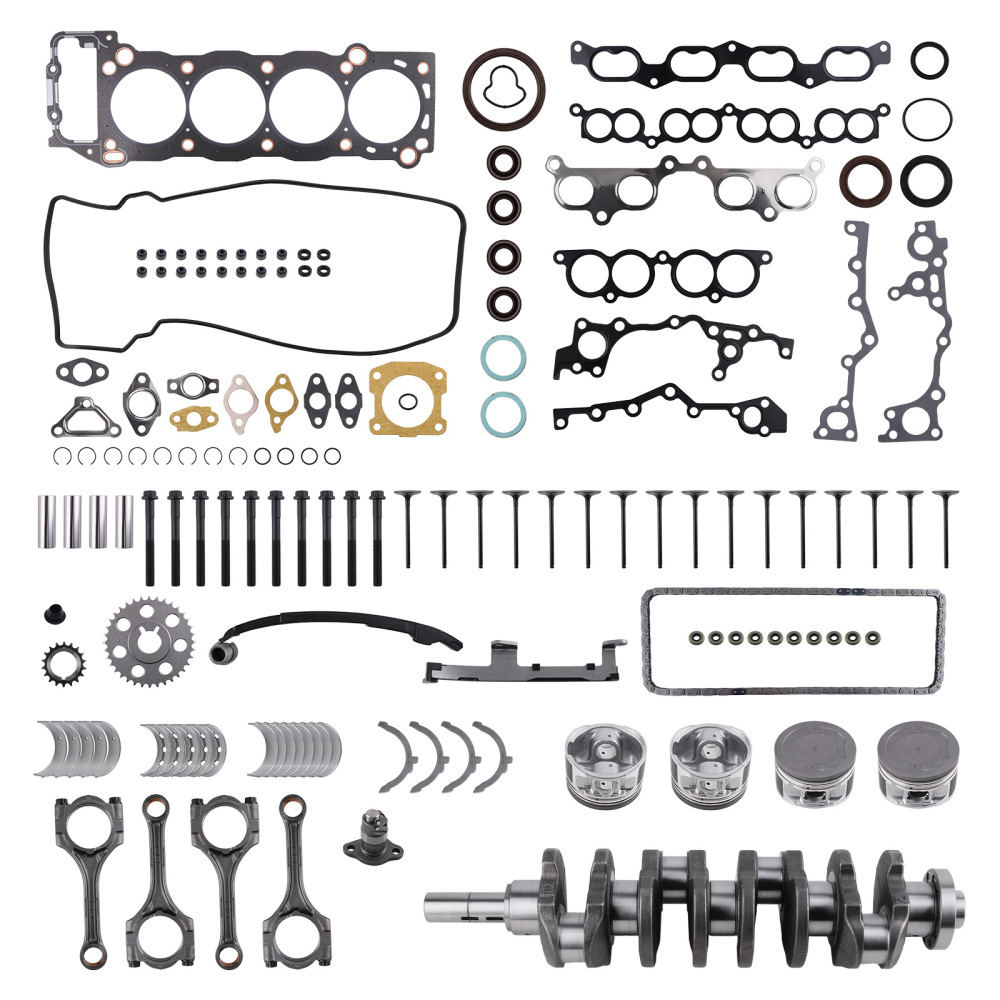 2.4L Engine Rebuild Piston Gasket Timing Kit - Crankshaft Rods compatible for Toyota 2RZ-FE
