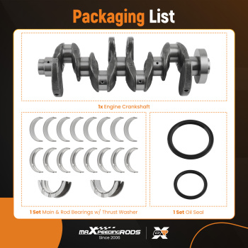 N20 Engine Crankshaft w/Main Rod Bearing Set compatible for BMW X1 X3 X5 220i 320i 2.0T