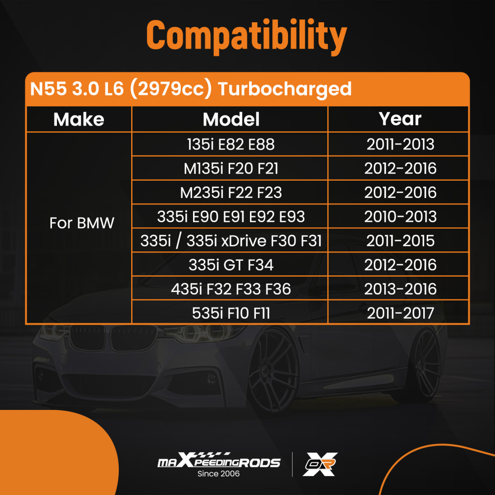 N55 3.0L Engine Overhaul Rebuild Kit - Crankshaft / ConRods / Timing Set compatible for BMW