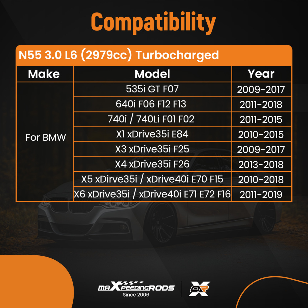 N55 3.0L Engine Overhaul Rebuild Kit - Crankshaft / ConRods / Timing Set compatible for BMW