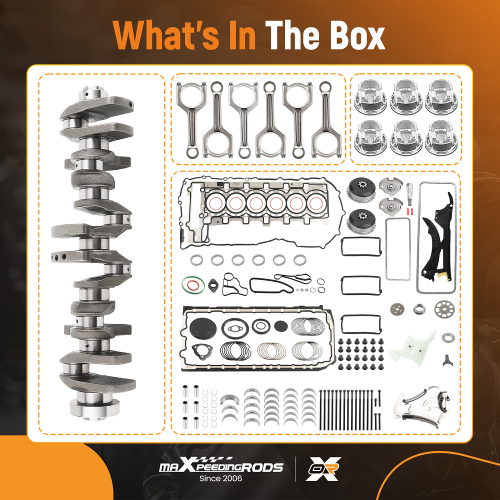 N55 3.0L Engine Overhaul Rebuild Kit - Crankshaft / ConRods / Timing Set compatible for BMW