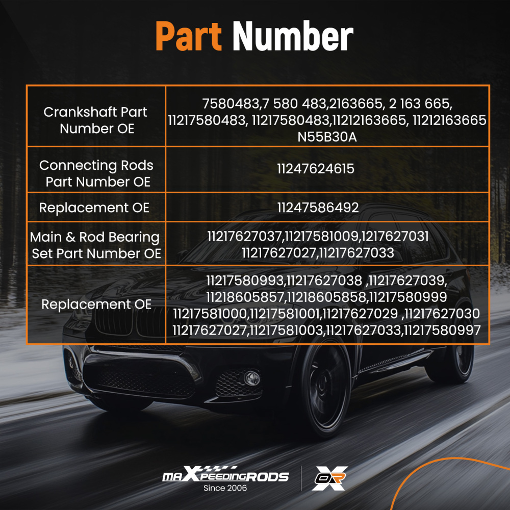 Set Albero Motore compatibile per BMW Serie 7 F02 740Li N55 3.0L ActiveHybrid 7580483