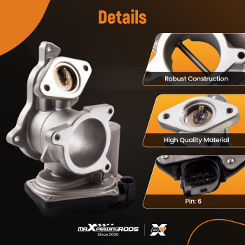 1x EGR Valve compatible for Audi A3 8P A4 B7 A6 C6 compatible for Skoda Octavia III compatible for VW Polo 9N 03G131501R