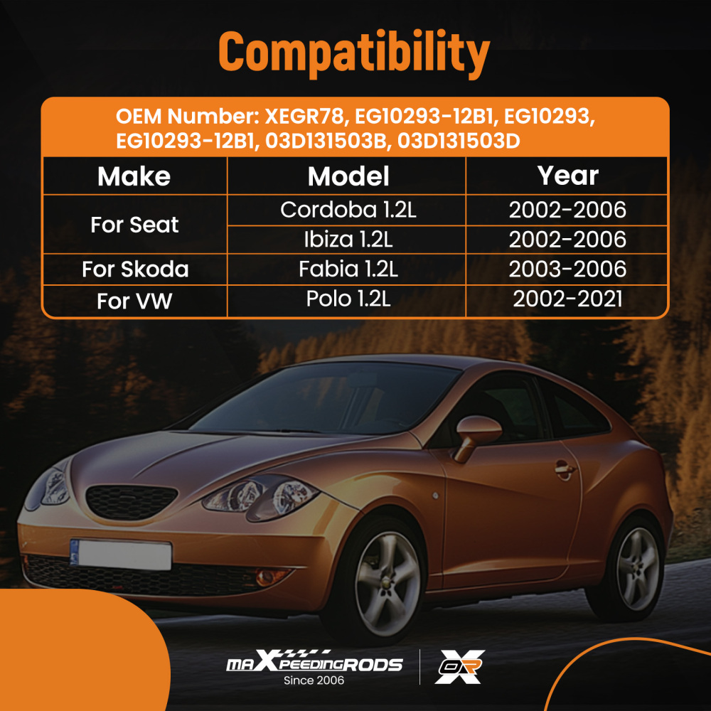 Valvola EGR compatibile per Skoda Fabia compatibile per Seat Ibiza 1.2L 2002-2006 03D131503B 5 Pin Nuovo