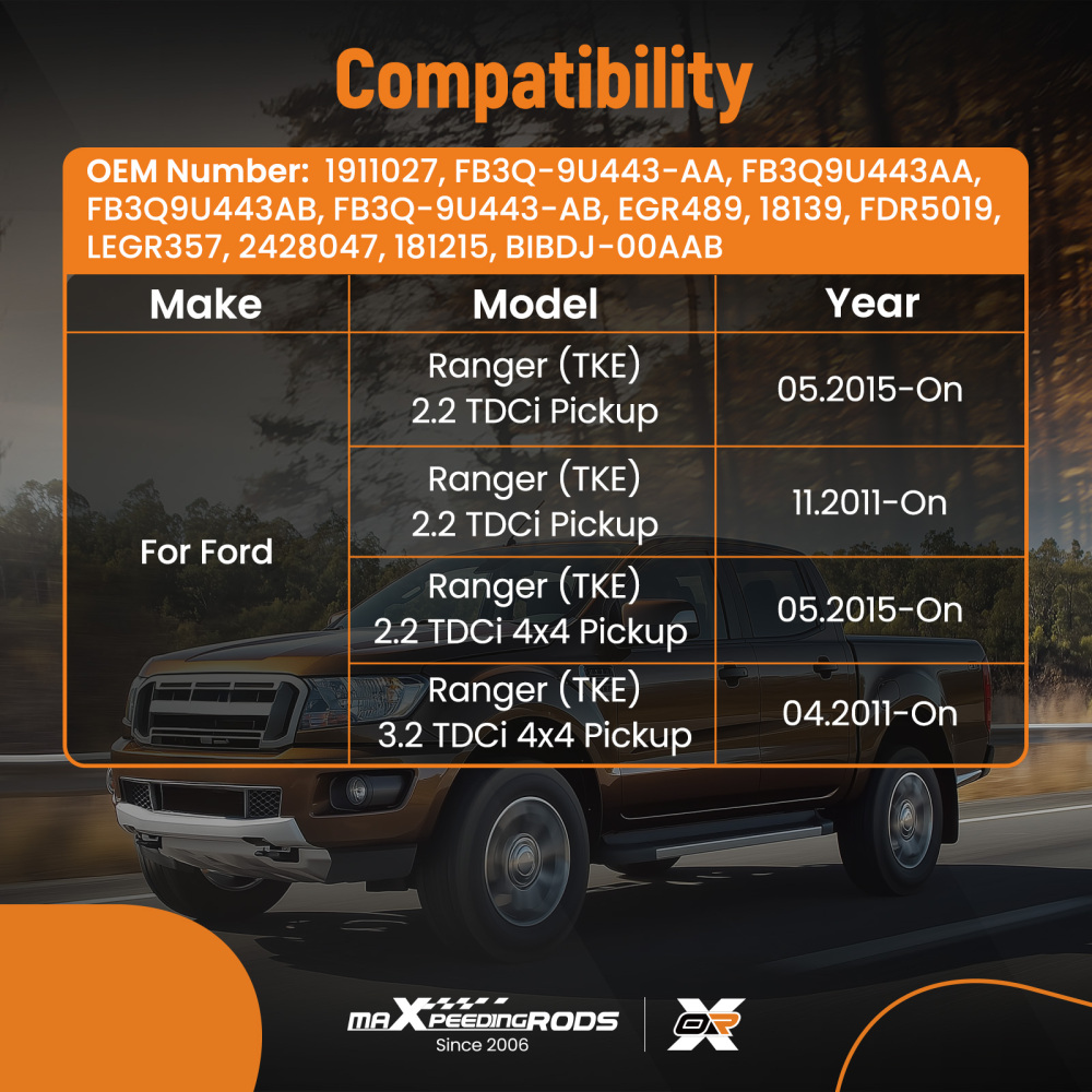 EGR VALVE COOLER compatible for FORD RANGER TKE TDCi 3.2D 1911027FB3Q9U443AA