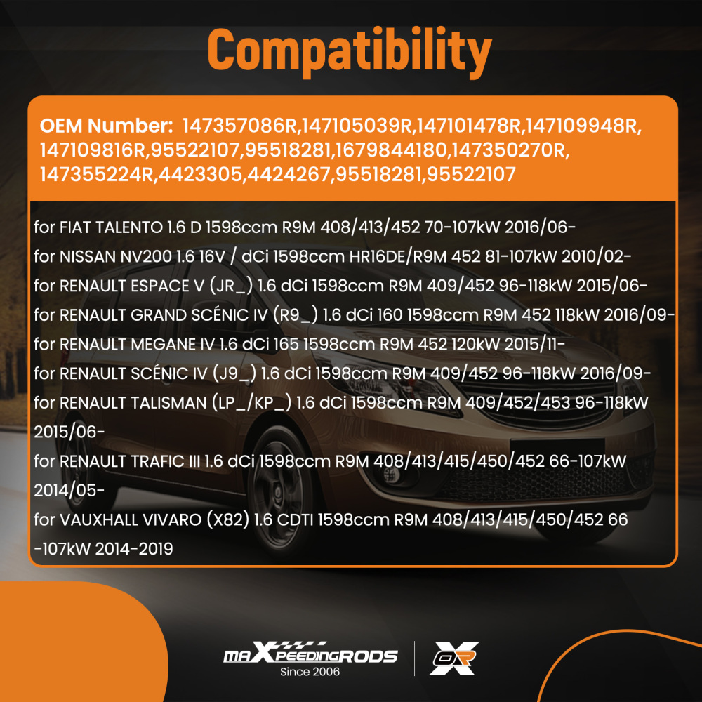 Valvola EGR compatibile per Fiat Talento 1.6D compatibile per Renault Trafic III 2014-2019 147357086R