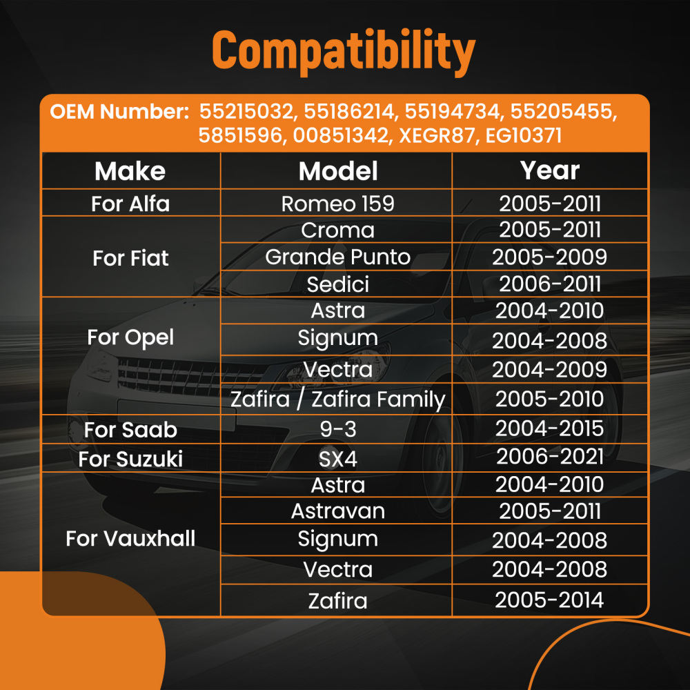 EGR Valve compatible for Alfa Romeo 159 1.9 JTDM Estate Diesel 2006-2011 55215032 55186214