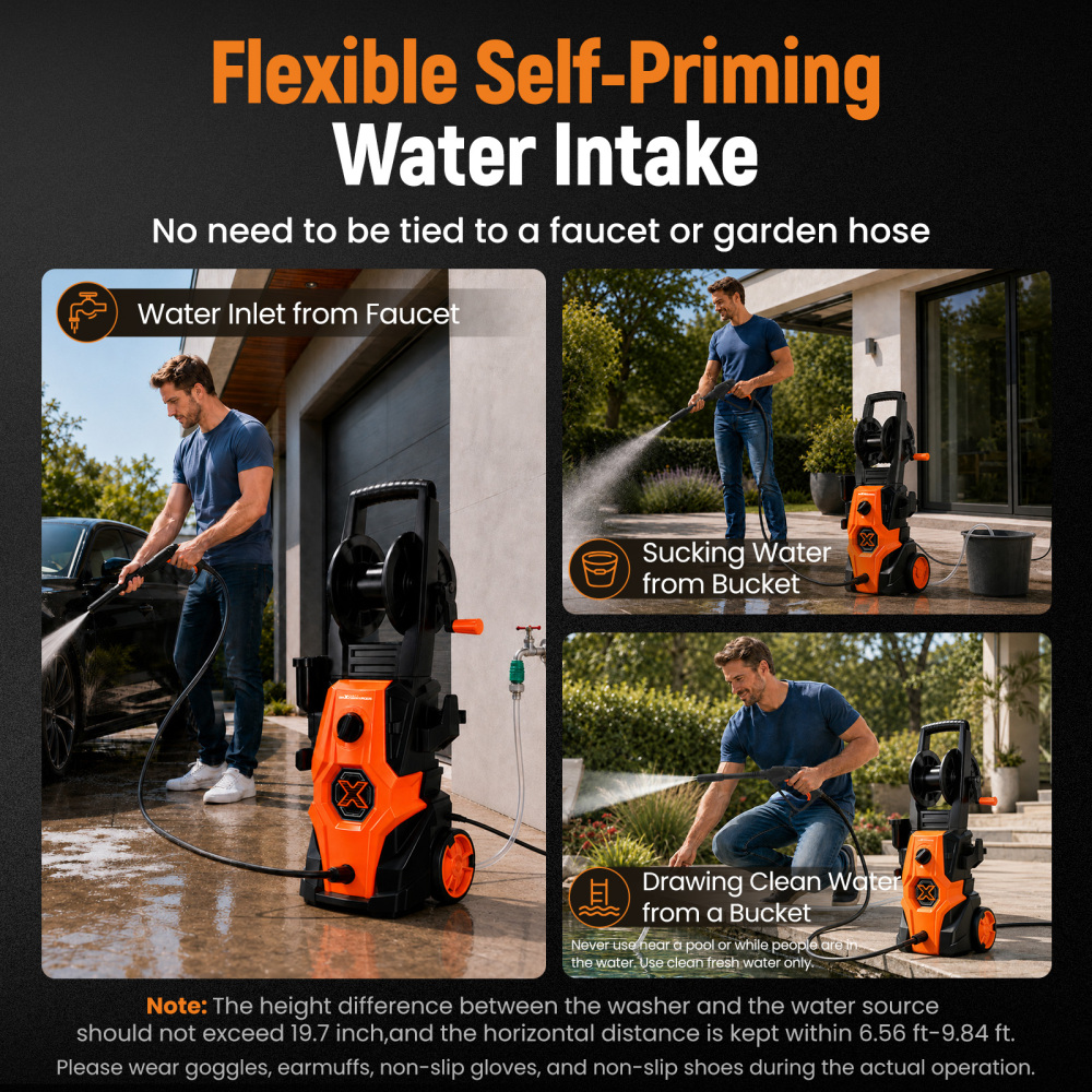 Maxpeedingrods Electric Pressure Washer 2175 PSI 1.45 GPM Power Washer with 4 Spray NozzlesFoam Cannon for Car Washing, Home, Patio and Fence Cleaning