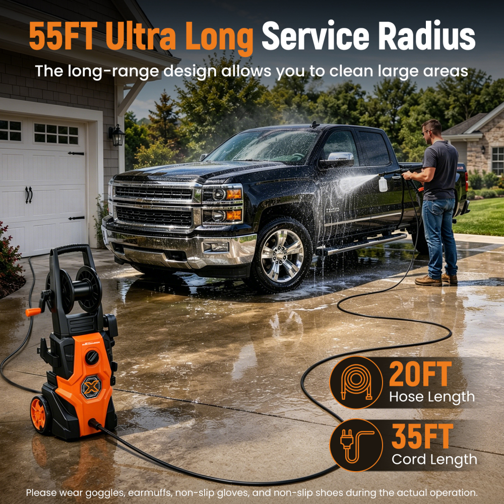 Maxpeedingrods Electric Pressure Washer 2175 PSI 1.45 GPM Power Washer with 4 Spray NozzlesFoam Cannon for Car Washing, Home, Patio and Fence Cleaning