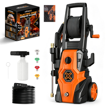 Maxpeedingrods Electric Pressure Washer 2175 PSI 1.45 GPM Power Washer with 4 Spray NozzlesFoam Cannon for Car Washing, Home, Patio and Fence Cleaning