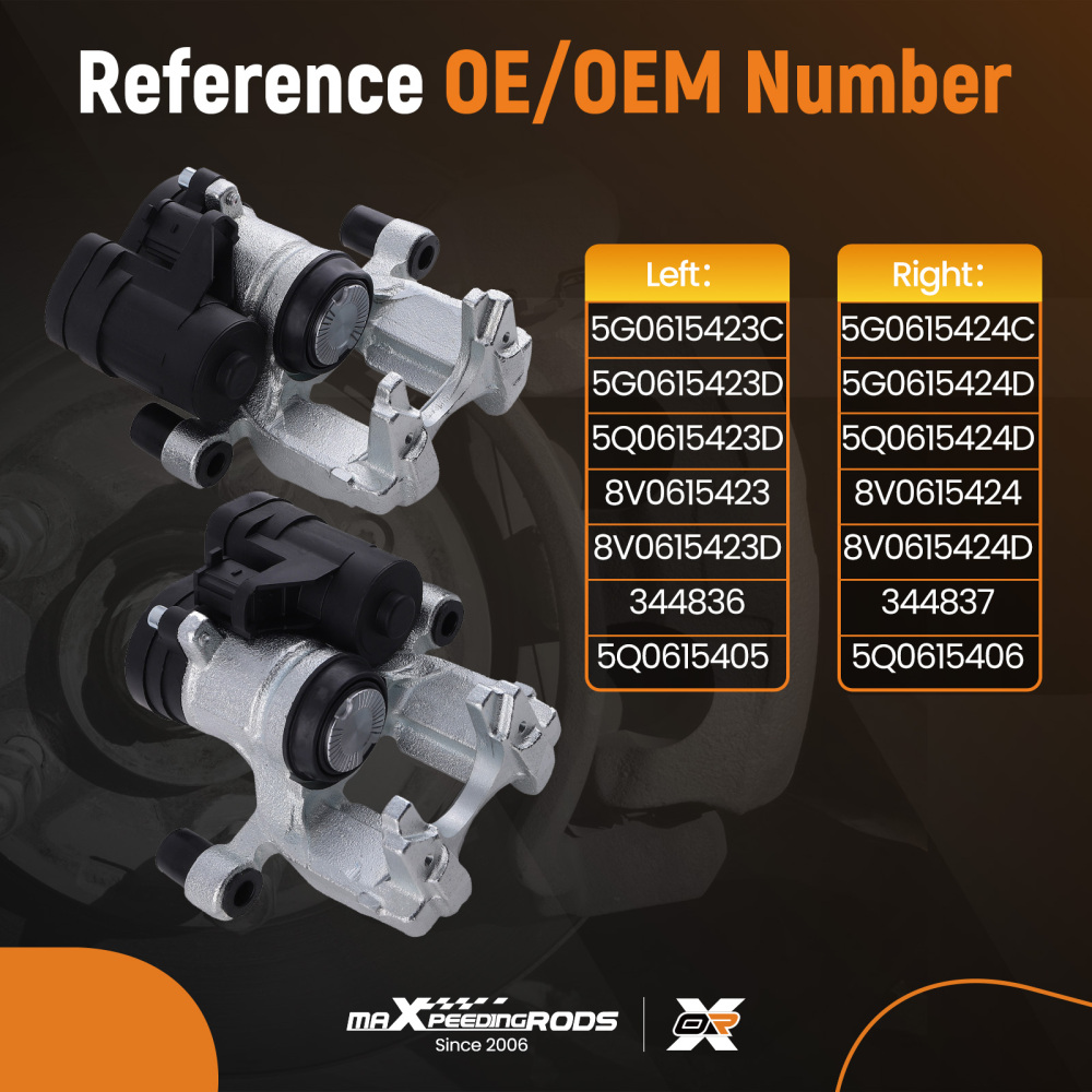 2x Electronic Brake Caliper Rear Left Right compatible for Audi A3 TT compatible for Seat Leon 14-20 272mm
