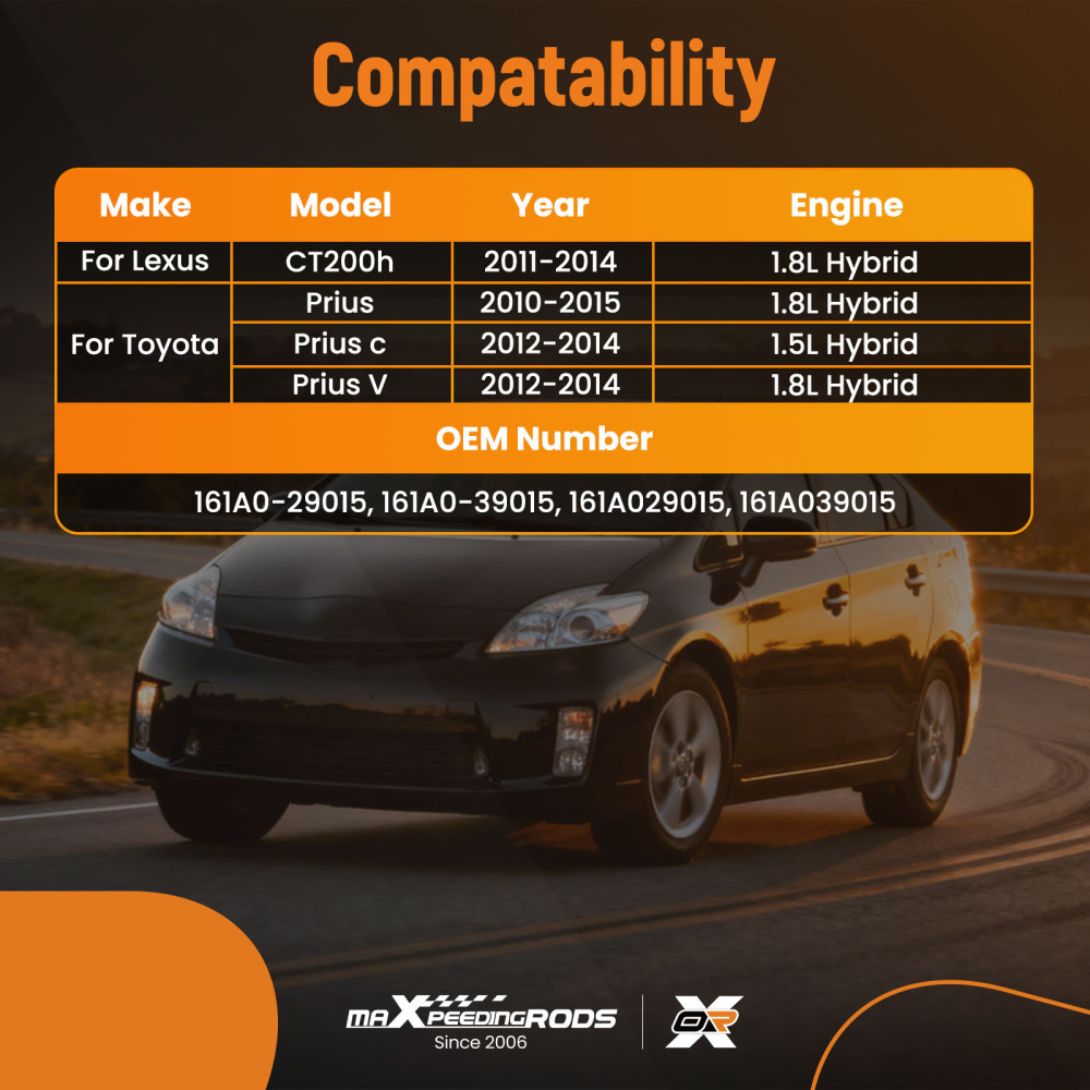 Coolant Water Pump Assembly compatible for Lexus CT200h 1.8L Hybrid 2011-2014 161A029015