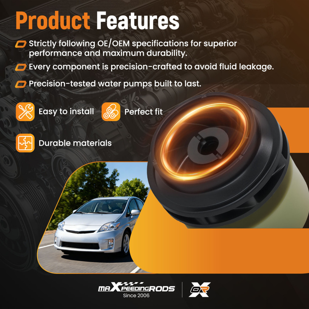 Coolant Water Pump Assembly compatible for Lexus CT200h 1.8L Hybrid 2011-2014 161A029015