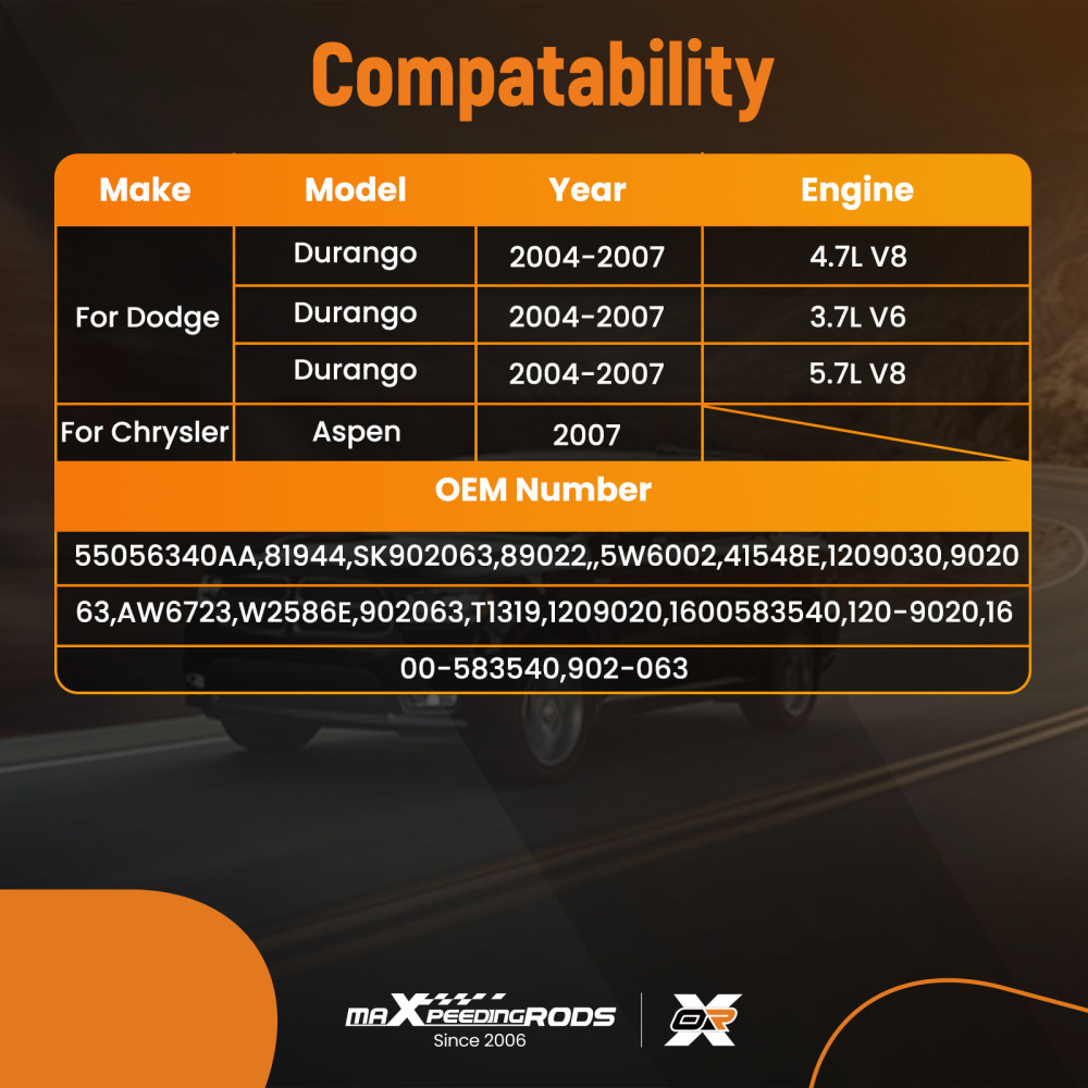 Auxiliary Water Pump compatible for Dodge Durango V6 V8 2004-2007 55056340AA 902063