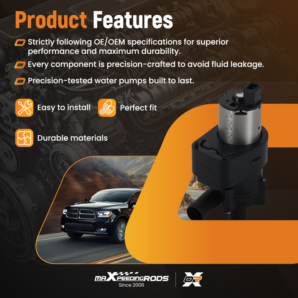 Auxiliary Water Pump compatible for Dodge Durango V6 V8 2004-2007 55056340AA 902063