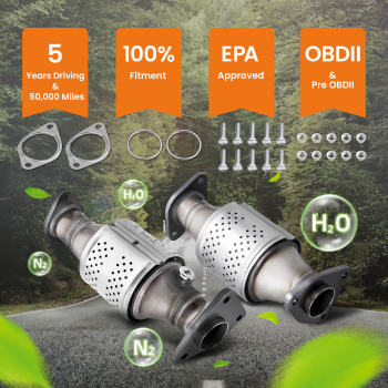 2x Exhaust Catalytic Converter compatible pour Nissan Pathfinder (R51) 2005-2012 16467 16468
