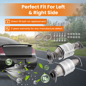 2x Exhaust Catalytic Converter compatible pour Nissan Pathfinder (R51) 2005-2012 16467 16468