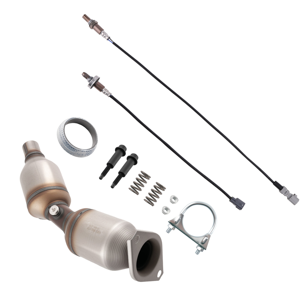 Up Down O2 Sensors + Catalytic Converter Set compatible for Toyota Prius 1.8L 2010-2015