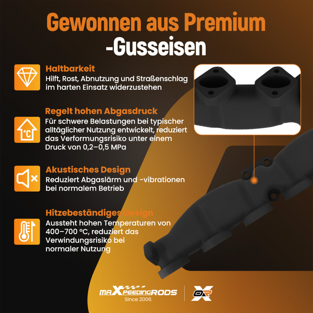 Compatible for BMW m57n Exhaust Manifold Iron E60 E61 E65 X5 2.5d 325d 330d 525d 530d