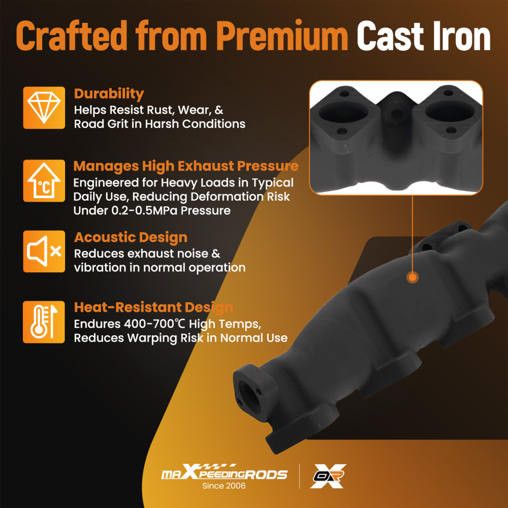 Compatible for BMW m57n Exhaust Manifold Iron E60 E61 E65 X5 2.5d 325d 330d 525d 530d