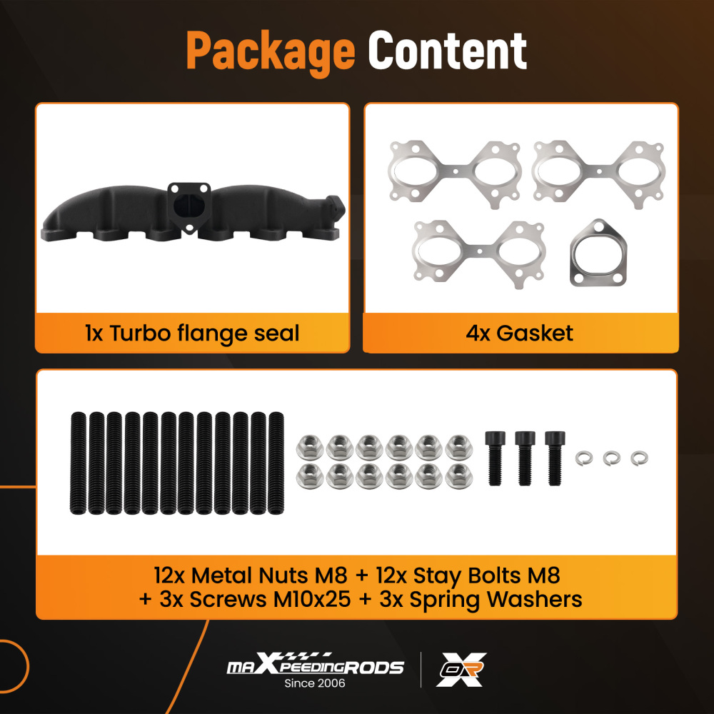 Compatible for BMW m57n Exhaust Manifold Iron E60 E61 E65 X5 2.5d 325d 330d 525d 530d