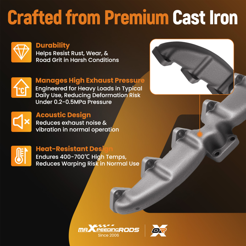 Compatible for BMW m57n Exhaust Manifold Iron E60 E61 E65 X5 2.5d 325d 330d 525d 530d