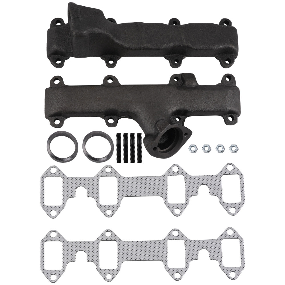 Pair Exhaust Manifold compatible for Ford Truck F100 F150 F250 F350 5.8L 6.4L 1965-76