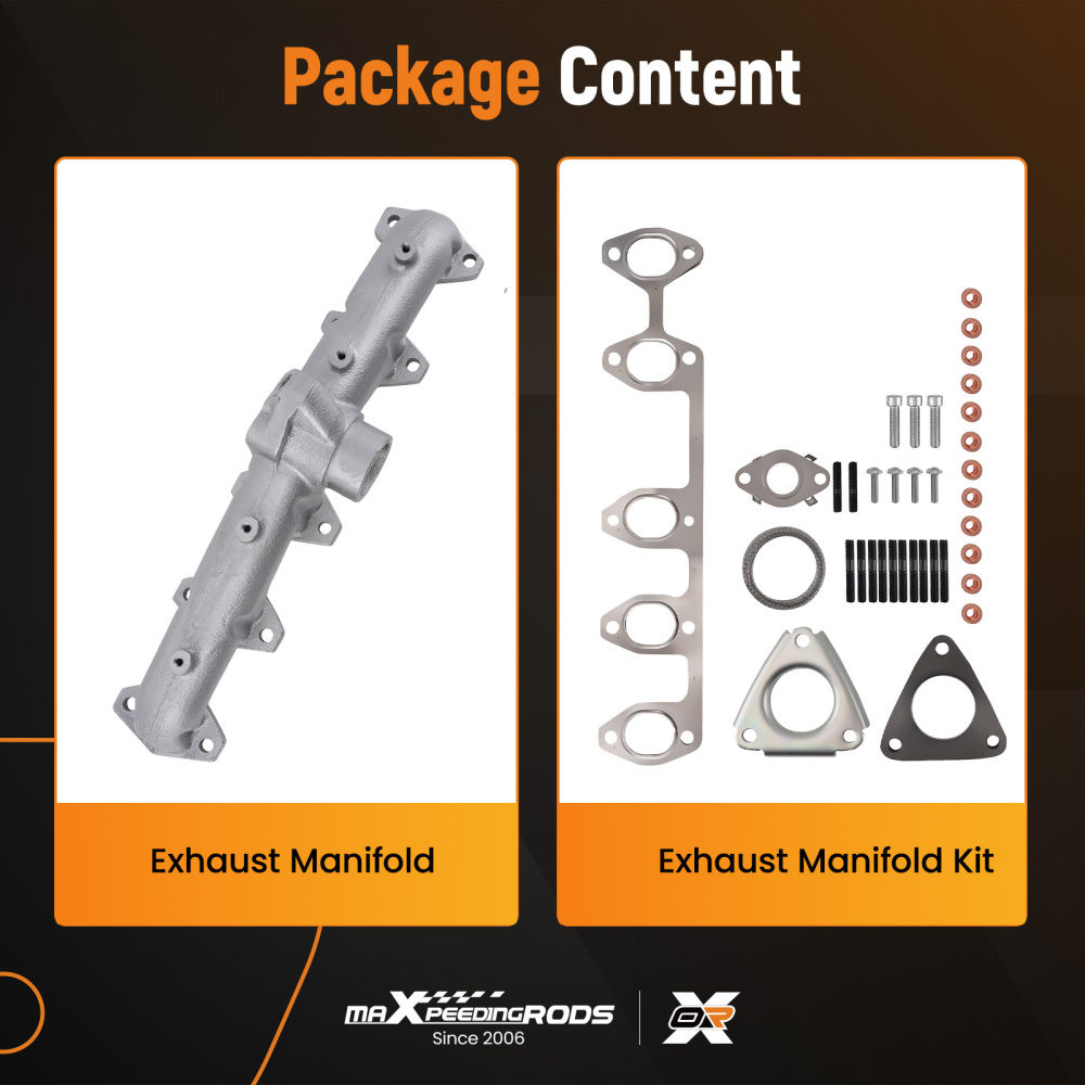Exhaust Manifold Kit compatible for VW Transporter/Multivan 2.5 TDI 070253031F Direct Fit