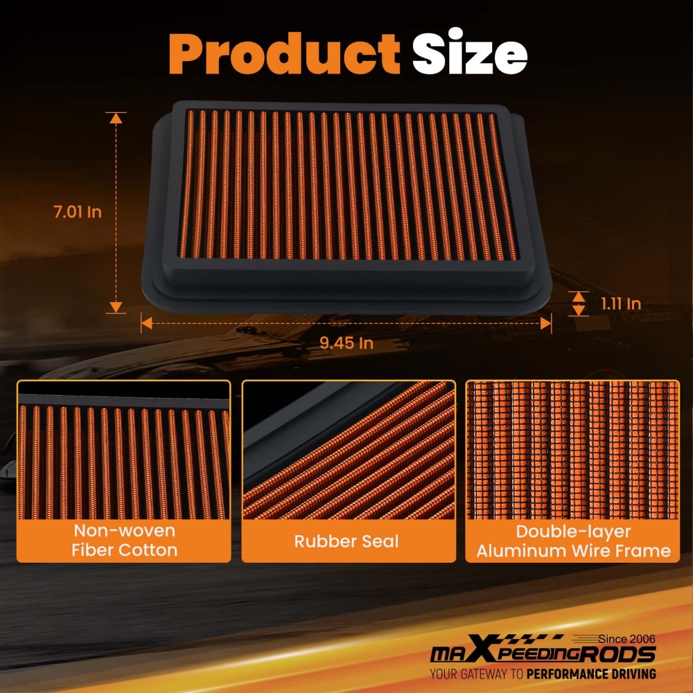 Engine Air Filter compatible for PONTIAC Vibe 1.8L 2009-2010 17801YZZ05 Reusable