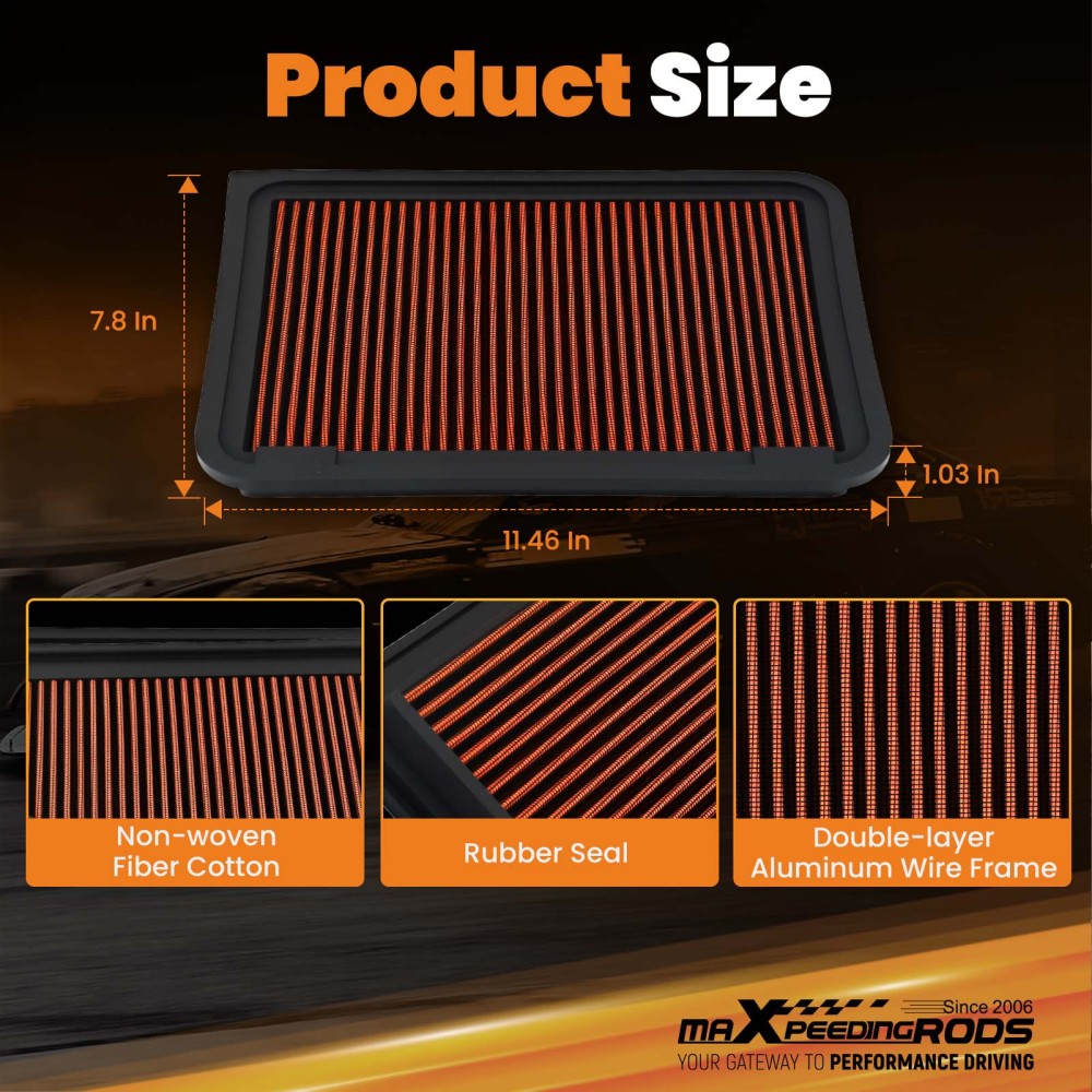Air Filter compatible for TOYOTA Alphard 2010-2015 178010H050 17801YZZ02 Washable
