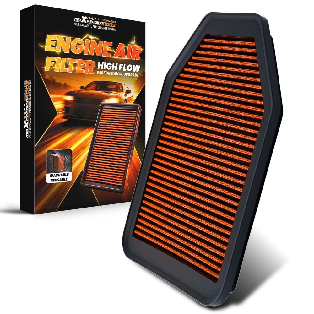 Air Filter compatible for JEEP Wrangler JK 2007-2017 V6-3.6L 3.8L 53034018AD Washable