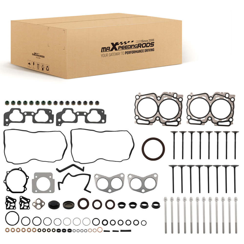 Cylinder Head Gasket Set ValvesBolts compatible for Subaru Impreza Legacy Outback 2.5L