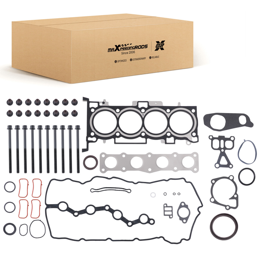 New G4KH Engine Overhaul Gasket Kit w/ Head Bolts compatible for Hyundai Kia 2.0T 2012-2020