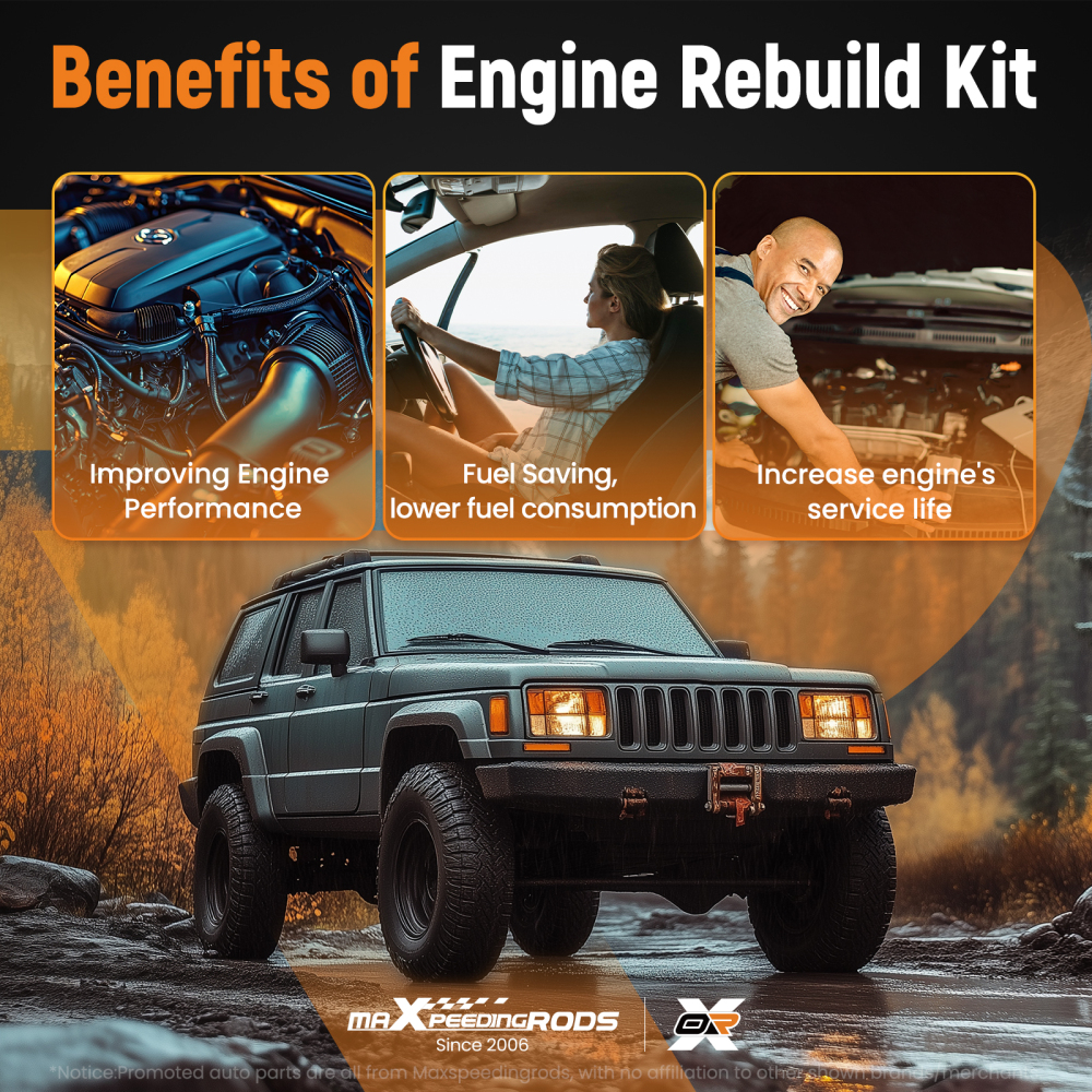 Head Gasket Set Bolts For 1996-1998 compatible for Jeep Grand Cherokee Wrangler 4.0L S