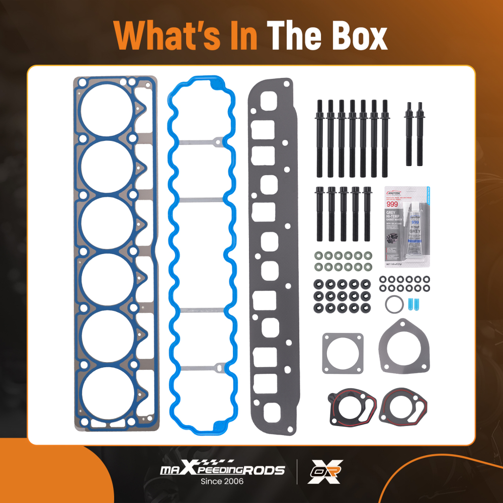 Head Gasket Set Bolts For 1996-1998 compatible for Jeep Grand Cherokee Wrangler 4.0L S