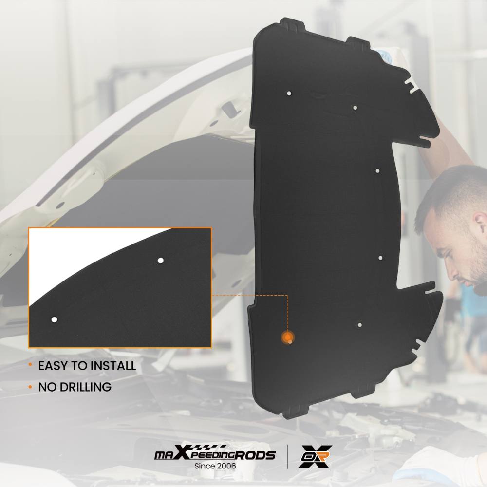 Black Mat Front Hood Sound Insulation Pad Heat Cotton compatible for BMW E90 E91 E92 E93