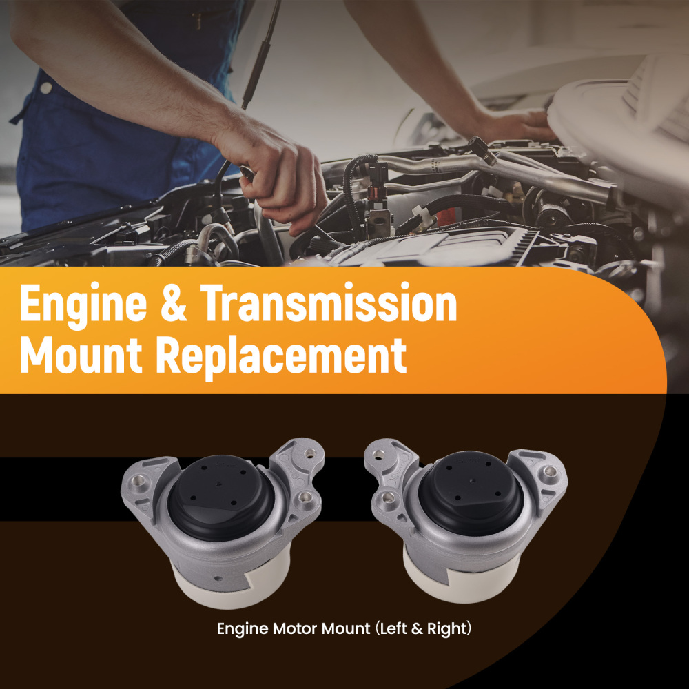 Pair of Engine Motor Mount LeftRight compatible for Mercedes-Benz C300 E300 2015-2018