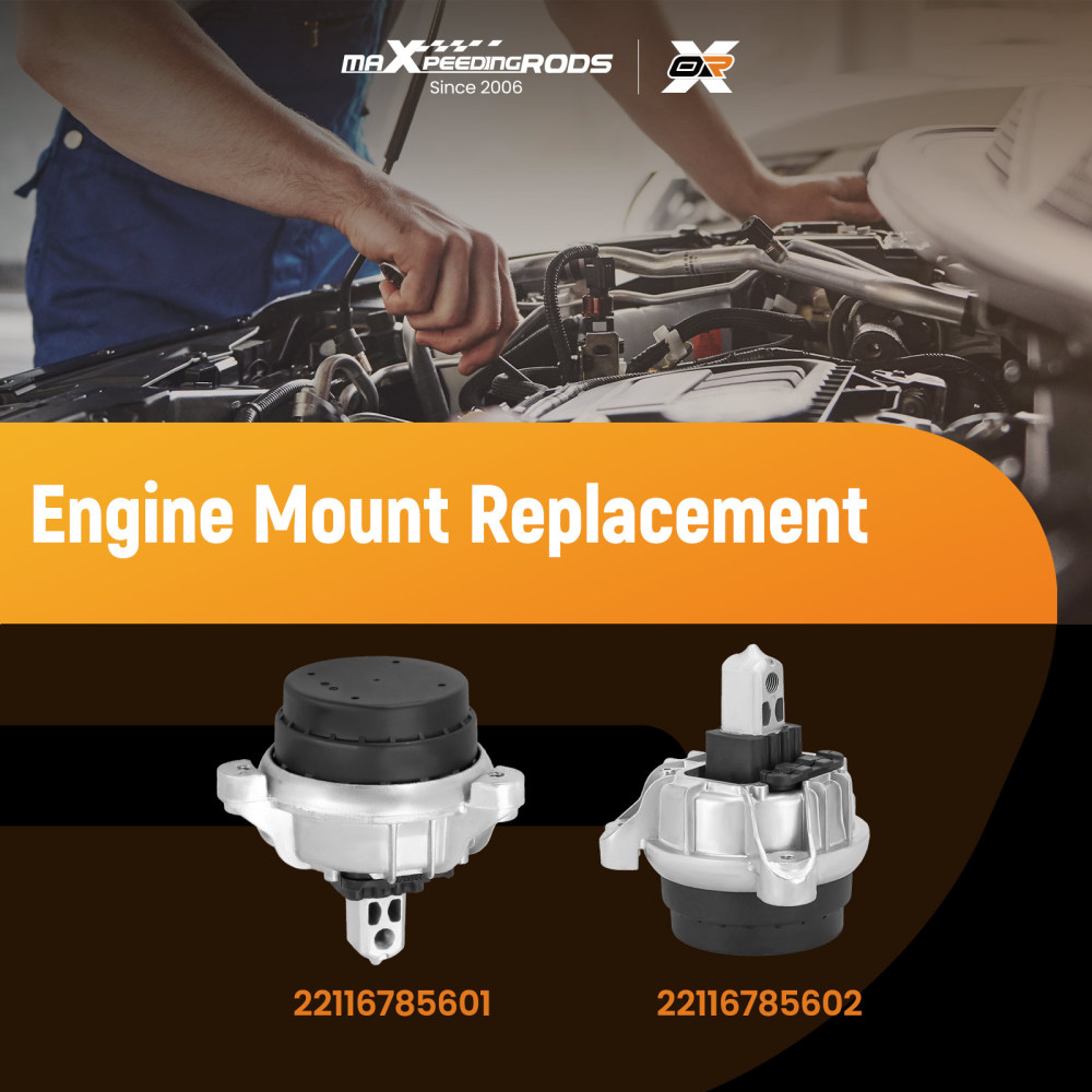 1 pair of engine mounts L+R compatible for BMW 5 Series F07 F10 F11 Touring 2009-2016 22117935149