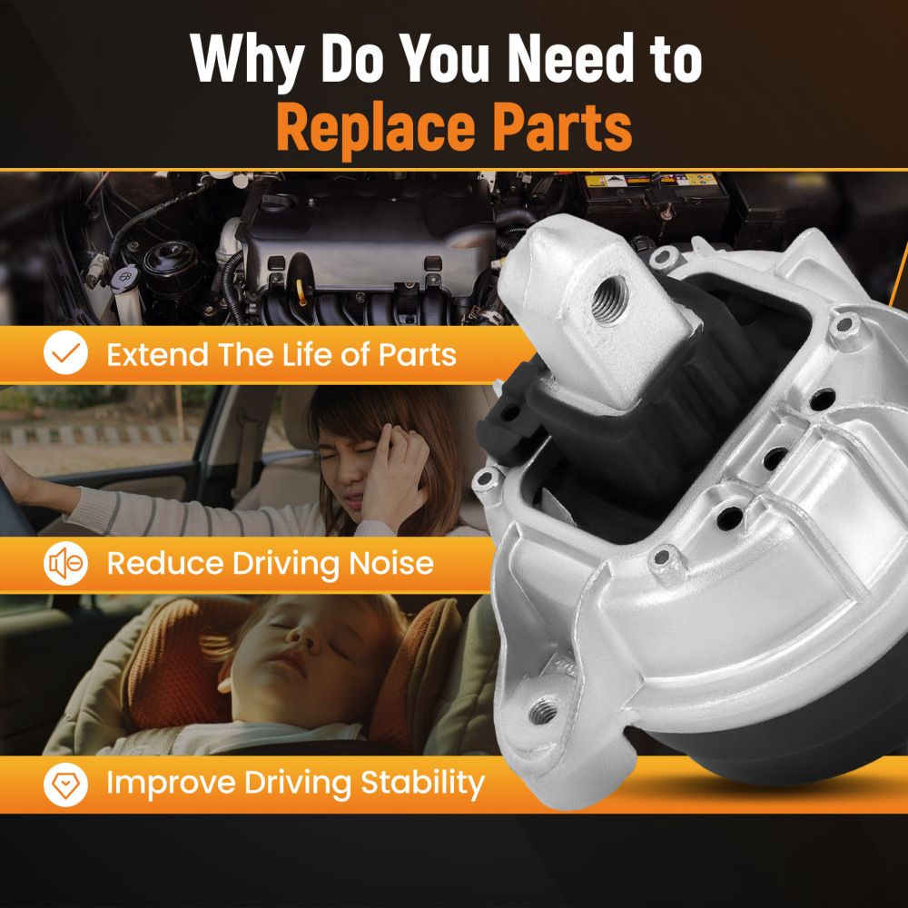 1 pair of engine mounts L+R for BMW 5 Series F07 F10 F11 Touring 2009-2016 22117935149