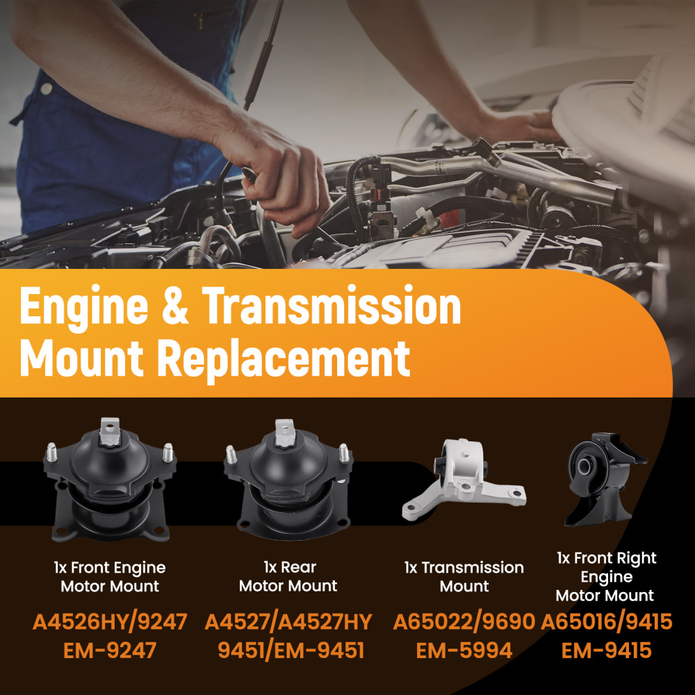 Engine Support Mount Package compatible for Acura MDX V6 07-09 50830-SDA-A02 Front Rear