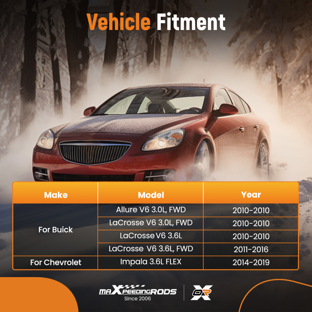 MotorTrans Mount 4PCS Set compatible for Chevrolet Impala 3.6L Flex 2014-2019 For Auto