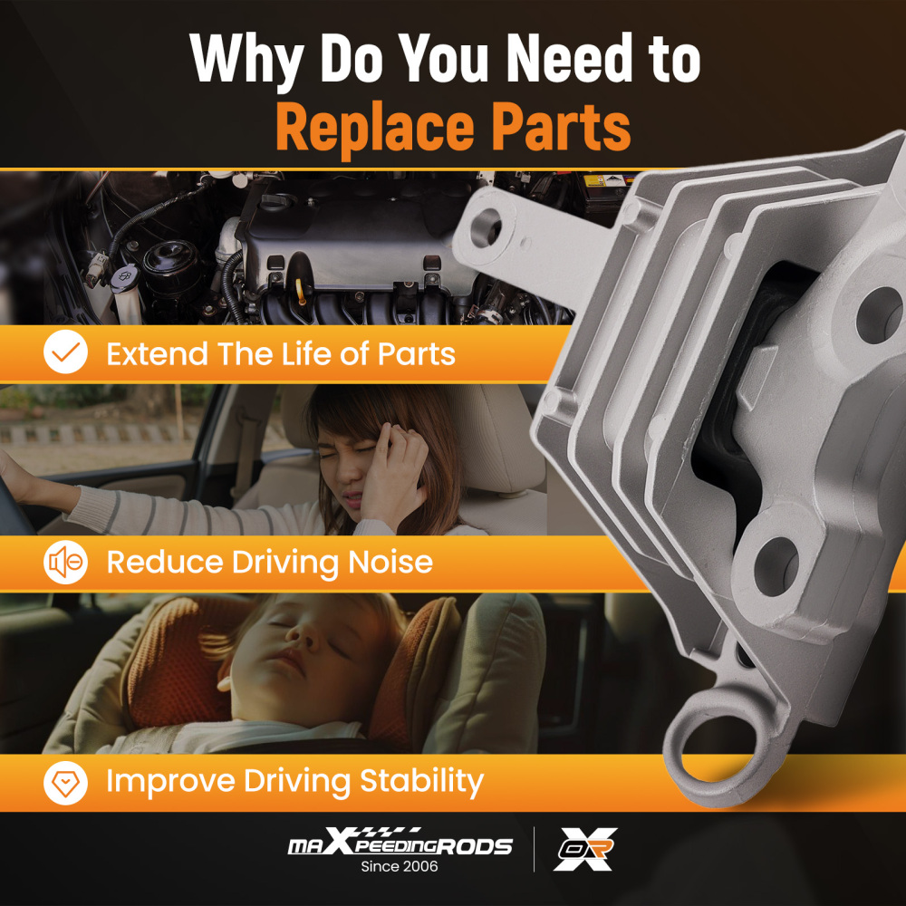 MotorTrans Mount 4PCS Set compatible for Chevrolet Impala 3.6L Flex 2014-2019 For Auto