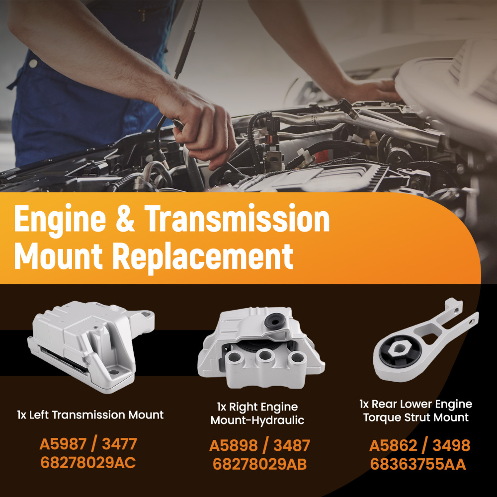Engine Motor MountTrans Mount compatible for Jeep Renegade 2015-2021 compatible for Fiat Compass 2.4L
